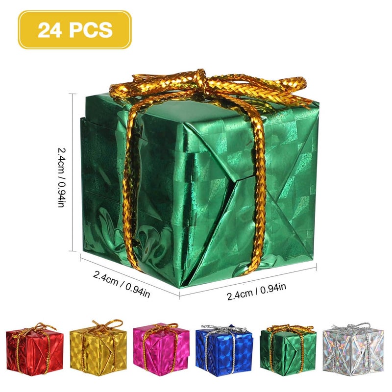 Tinksky 24pcs Christmas Tree Small Gift Boxes Hanging Decorations Ornaments Party Favors (Random Color) - Image 5